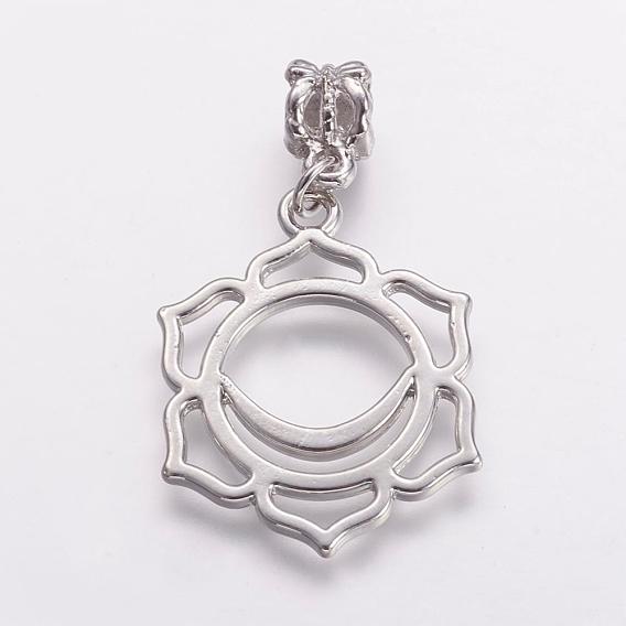 Alloy European Dangle Charms, Large Hole Pendants, Chakra, Svadhishthana