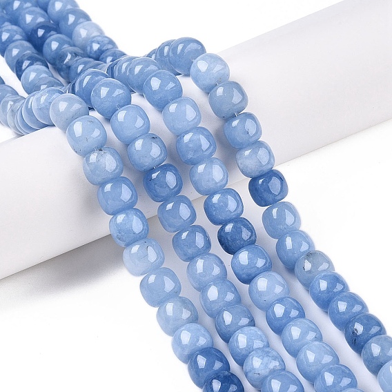 Dyed Natural White Jade Beads Strands, Barrel Beads