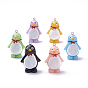 Resin Pendants, with Platinum Tone Iron Findings, Penguin