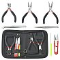 Случайный цвет комплекты ювелирных изделий поделки инструмент, плоскогубцы , Бокорезы, кусачки, резать ножницами, бисером пинцет и шарик шила, , с черными мешками, 8 шт / комплект