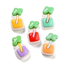 Opaque Resin Cabochons, Clover