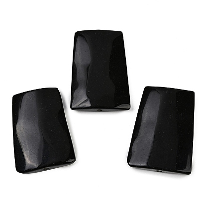 Бусины из натурального черного оникса (окрашенные и с подогревом), трапециевидные