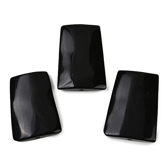 Бусины из натурального черного оникса (окрашенные и с подогревом), трапециевидные