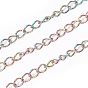 Ion Plating(IP) 304 Stainless Steel Curb Chains, with Spool, Soldered