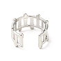 304 Stainless Steel Fence Shape Open Cuff Ring, Hollow Ring for Men Women