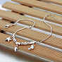 Star & Moon & Heart Brass Charms Anklet with Round Snake Chains for Women