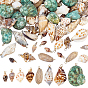 96Pcs 8 Styles Shell Pendants, with Copper Wire