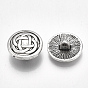 Boutons alliage de tige de style tibétain, sans cadmium et sans plomb, plat rond avec nœud