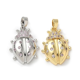 Латунные микро проложить кубического циркония подвески, божья коровка