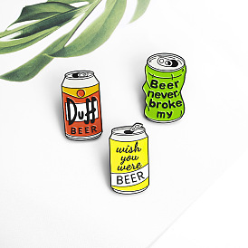 Quirky Duff Beer Can Pin - Fun Bag Accessory Badge for Cartoon Lovers