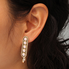 Fashionable Metal Pearl Earrings - Unique Front and Back Ear Accessories for Women.