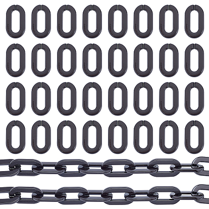 Opaque Acrylic Linking Rings, Quick Link Connectors, for Cable Chains Making, Oval