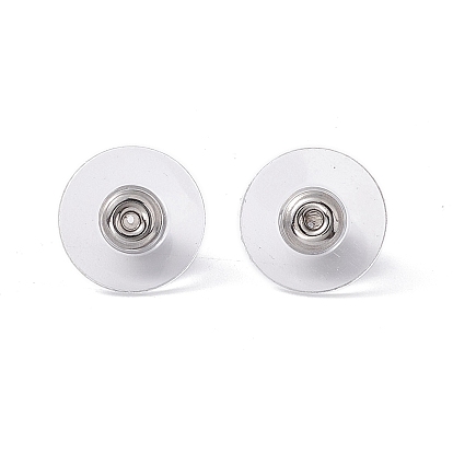 304 Stainless Steel Bullet Clutch Earring Backs, with Plastic Pads, Ear Nuts