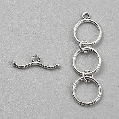 Тибетский стиль сплава цинка тумблеры застежками, кольцо