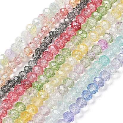 Прозрачные треск стекла бисер нитей, рондель, граненые