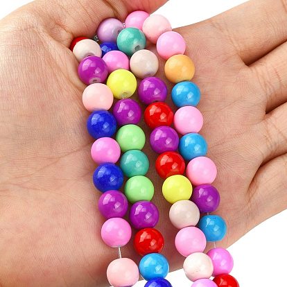 Baking Paint Glass Beads Strands,  Round