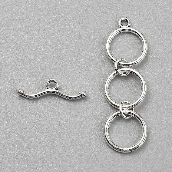 Тибетский стиль сплава цинка тумблеры застежками, кольцо