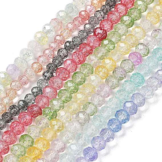 Прозрачные треск стекла бисер нитей, рондель, граненые