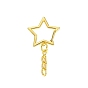 Star Alloy Keychain Claps, with Iron Curb Chain