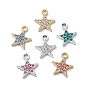 Подвески из сплава и страза, звезда