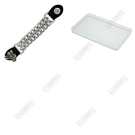 5Pcs Iron & Imitation Leather Waistcoat Extension Chain, Punk Style Decoration, Platinum