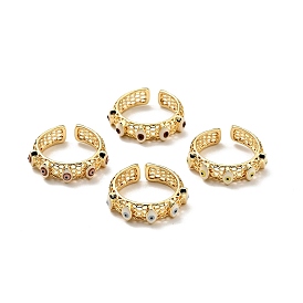 Эмалированное кольцо-манжета с конским глазом, настоящие позолоченные украшения из латуни для женщин, без кадмия и без свинца