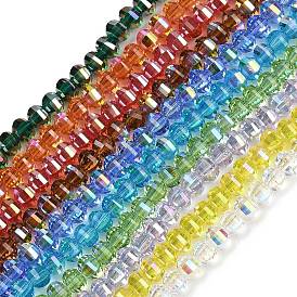 Гальванизируйте прозрачное стекло бисер нитей, тыква, граненые, с покрытием AB цвета