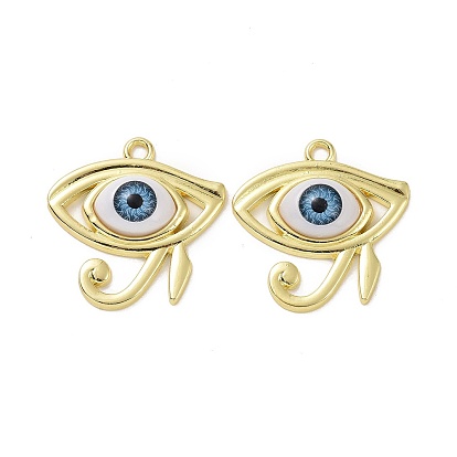 Rack Plating Alloy Acrylic Pandants, Eye of Horus