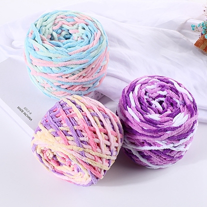 Polyester Wool Chunky Yarn, Gradient Color Knitting Yarn, Soft and Warm, for Handmade Braided Knot Pillow Throw Blanket