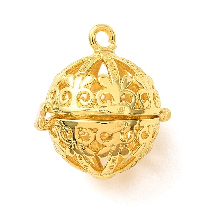Pendentifs en laiton, cage, breloques rondes en filigrane, crémaillère plaquage