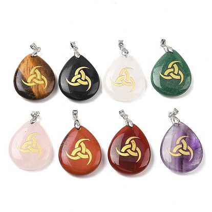 Природных драгоценных камней подвески, с реечной обшивкой латунными выводами, без кадмия и без свинца, очарование слезы