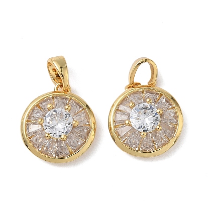 Латунные микро проложить кубического циркония прелести, плоско-круглые, без кадмия, без никеля и без свинца