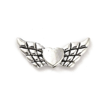 Сплавочные овальные бусины тибетского стиля , без кадмия и без свинца, крыло с сердцем