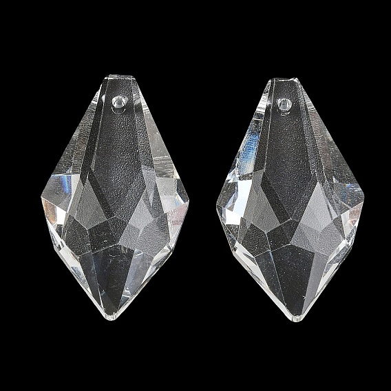 Lustres en verre à suspensions prismatiques, breloques en forme de larme à facettes