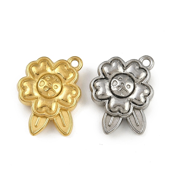 304 подвески из нержавеющей стали, цветочный шарм