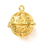 Brass Cage Pendants, Filigree Round Charms, Rack Plating