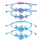 4Pcs 2 Colors Adjustable Cloth Cord Braided Bracelets for Women, Chinese Knot