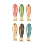 Brass Enamel Pendants, Fish Charms, Rack Plating, Long-Lasting Plated, Cadmium Free & Lead Free, Real 18K Gold Plated