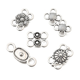 Тибетские звенья из сплава, соединительные подвески, античное серебро, плоские круглые цветок