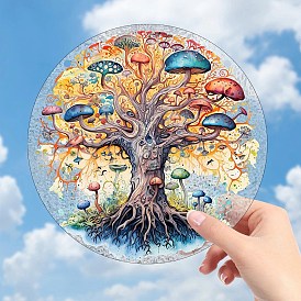 Акриловые подвесные украшения, подвесные украшения для дома, плоско-круглые, дерево