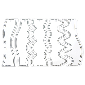 5 Набор прозрачных акриловых измерительных инструментов для шитья, форма волны