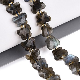 Chapelets de perles labradorite naturelle , papillon, avec des perles de rocaille