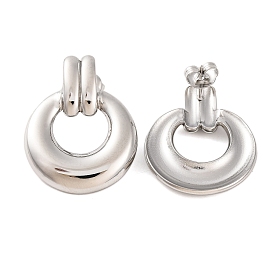 304 Stainless Steel Stud Earrings, Ring