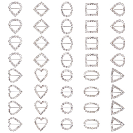 Pandahall elite 36 шт 9 стиль латунные кристаллы стразы слайд пряжки в форме сердца, долговечный, для свадебного приглашения и украшения одежды