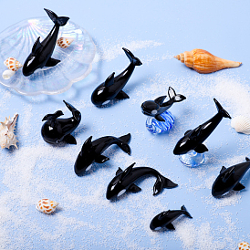 Ocean Theme Miniature Glass Whale Shape Figurine Ornaments, Micro Landscape Home Decorations