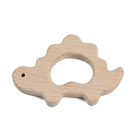 Natural Beech Wooden Baby Teething Toys, Teething Rings for Newborn Toddler Infant, Dinosaur