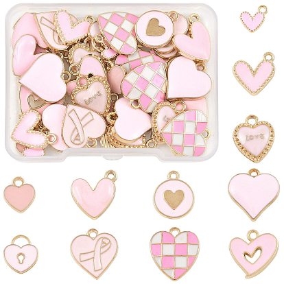 44 шт 11 стили подвески из сплава эмали, сердце, на день Святого Валентина