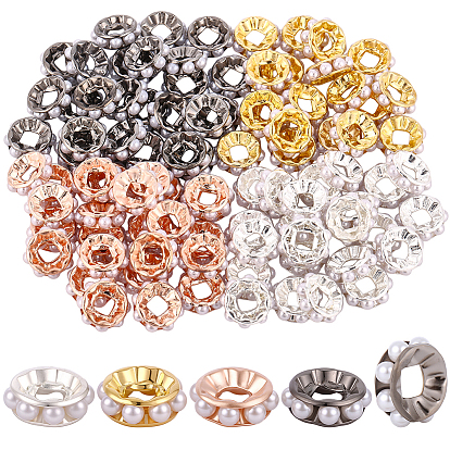 100шт. 4 цветные пластиковые разделительные бусины, плоско-круглые