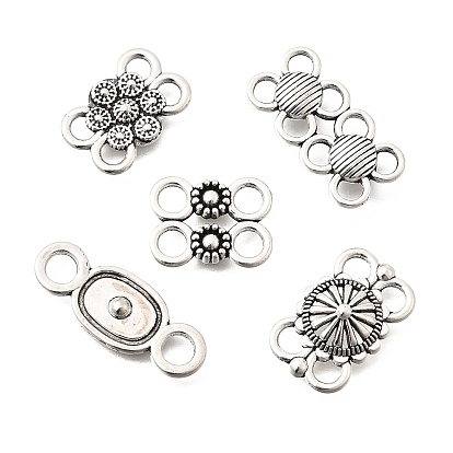 Тибетские звенья из сплава, соединительные подвески, античное серебро, плоские круглые цветок