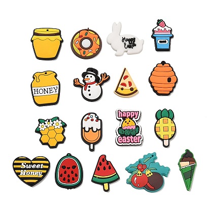 PVC Plastic Pendants & Cabochons, Mixed Shapes